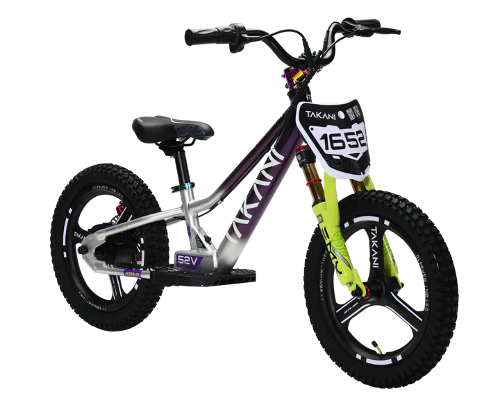 350W TAKANI Electric Balance Bike 16'' - TK1652-RS Plum Silver