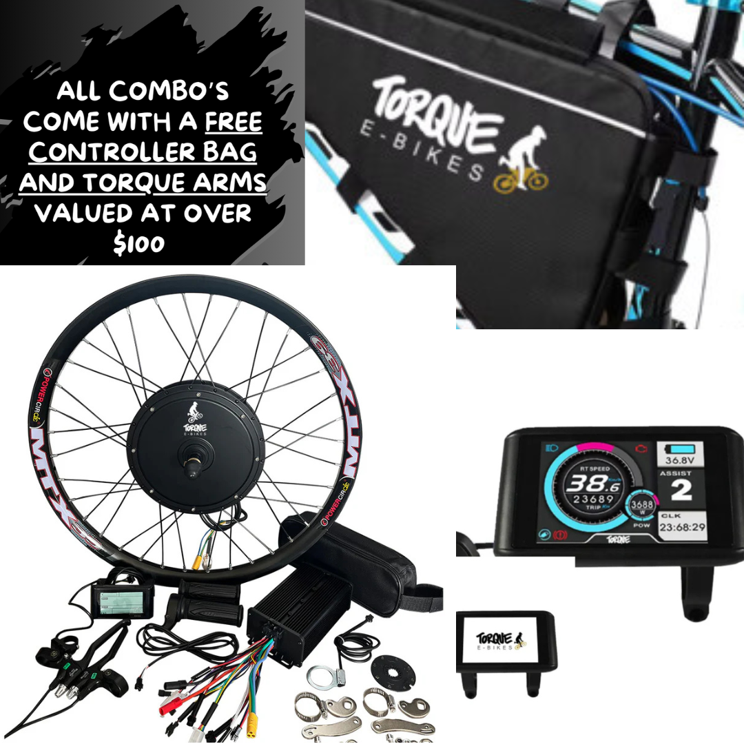 Torque E-Bikes 3000W Motor & 72V Battery Combo - Torque Arms and Controller bag included