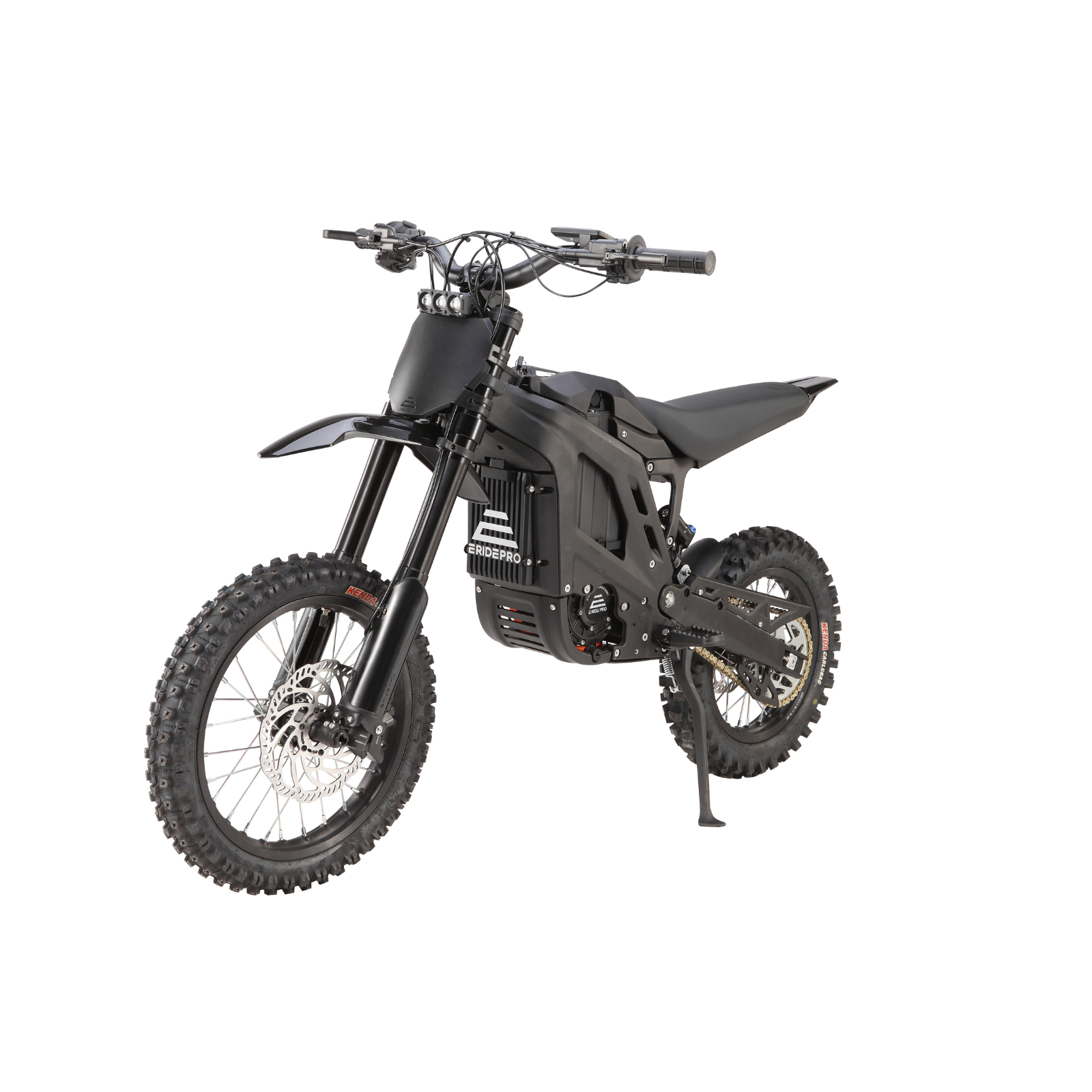 E Ride Pro Mini electric dirt bike for kids — black, side view